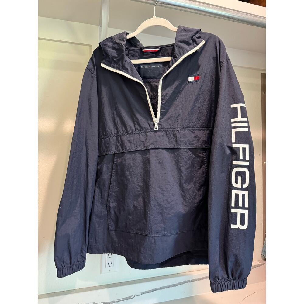 Tommy Hilfiger Halfâ Zip Windbreaker Navy Women's Size XL